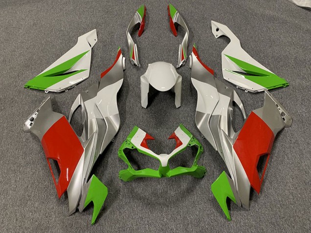 Custom Red / Green and Silver 2019-2023 ZX6R Motorcycle Fairings