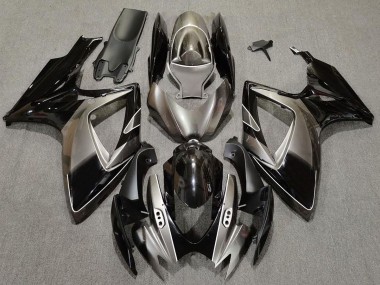 Dark Silver and Black 2006-2007 GSXR 600-750 Motorcycle Fairings