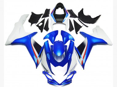 Deep Blue and Gloss White Style 2011-2024 GSXR 600-750 Motorcycle Fairings