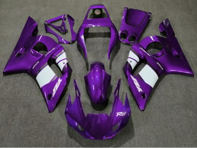 Deep Purple & White 1998-2002 R6 Motorcycle Fairings Deep Purple & White 1998-2002 R6 Motorcycle Fairings