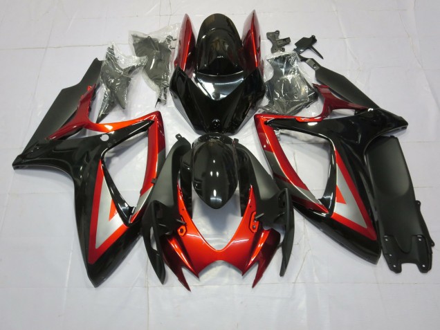 Deep Red Black 2006-2007 GSXR 600-750 Motorcycle Fairings Deep Red Black 2006-2007 GSXR 600-750 Motorcycle Fairings