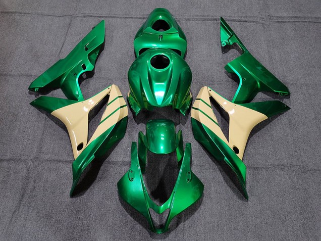 Emerald Green and Tan 2007-2008 CBR600RR Motorcycle Fairings Emerald Green and Tan 2007-2008 CBR600RR Motorcycle Fairings
