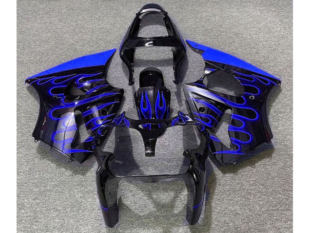 Gloss Black & Blue Flame 2000-2002 ZX6R Motorcycle Fairings Gloss Black & Blue Flame 2000-2002 ZX6R Motorcycle Fairings