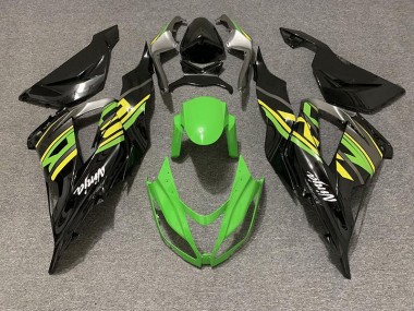 Gloss Black & Green Racing 2013-2018 ZX6R Motorcycle Fairings