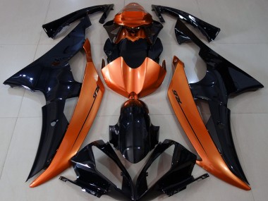 Gloss Black & Light Orange 2008-2016 R6 Motorcycle Fairings