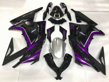 Gloss Black & Purple 2013-2018 Ninja 300 Motorcycle Fairings