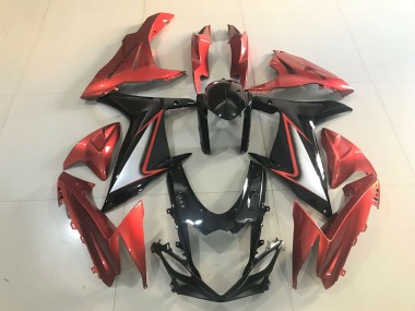 Gloss Black & Vibrant Orange 2011-2024 GSXR 600-750 Motorcycle Fairings