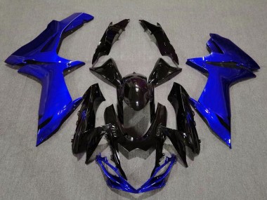 Gloss Black and Aqua Blue 2011-2024 GSXR 600-750 Motorcycle Fairings
