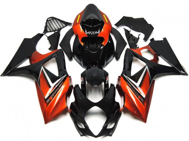 Gloss Black and Bronze Gold 2007-2008 GSXR 1000 Motorcycle Fairings Gloss Black and Bronze Gold 2007-2008 GSXR 1000 Motorcycle Fairings