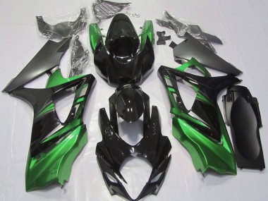 Gloss Black and Green 2007-2008 GSXR 1000 Motorcycle Fairings