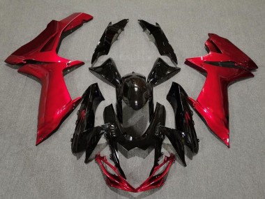Gloss Black and Lava Red 2011-2024 GSXR 600-750 Motorcycle Fairings