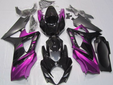 Gloss Black and Pink 2007-2008 GSXR 1000 Motorcycle Fairings