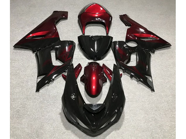Gloss Black and Red 2005-2006 ZX6R Motorcycle Fairings Gloss Black and Red 2005-2006 ZX6R Motorcycle Fairings
