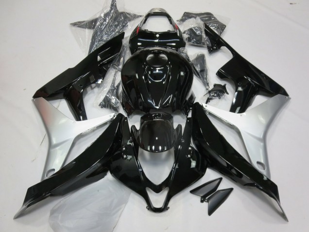 Gloss Black and Silver 2007-2008 CBR600RR Motorcycle Fairings Gloss Black and Silver 2007-2008 CBR600RR Motorcycle Fairings