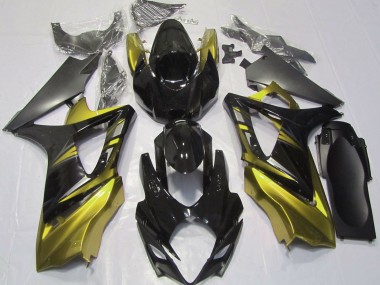 Gloss Black and Yellow 2007-2008 GSXR 1000 Motorcycle Fairings