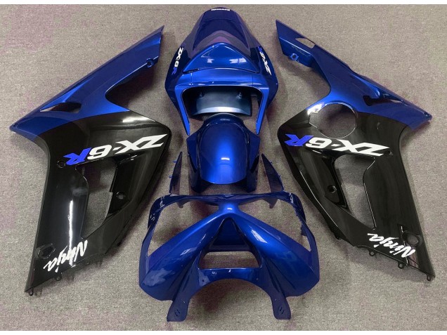 Gloss Blue and Black 2003-2004 ZX6R Motorcycle Fairings Gloss Blue and Black 2003-2004 ZX6R Motorcycle Fairings