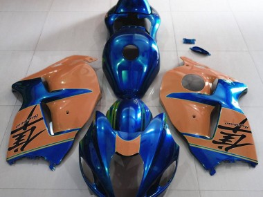 Gloss Blue and Desert Tan 1997-2007 GSXR 1300 Hayabusa Motorcycle Fairings
