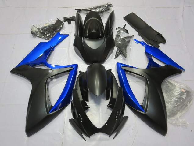 Gloss Blue and Matte Black 2006-2007 GSXR 600-750 Motorcycle Fairings Gloss Blue and Matte Black 2006-2007 GSXR 600-750 Motorcycle Fairings