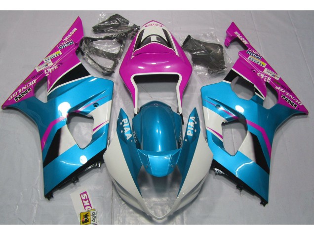 Gloss Blue and Pink 2003-2004 GSXR 1000 Motorcycle Fairings Gloss Blue and Pink 2003-2004 GSXR 1000 Motorcycle Fairings
