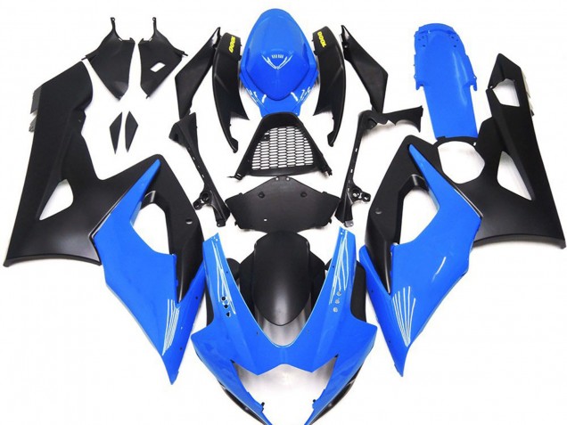 Gloss Blue with Yellow Logos 2005-2006 GSXR 1000 Motorcycle Fairings Gloss Blue with Yellow Logos 2005-2006 GSXR 1000 Motorcycle Fairings