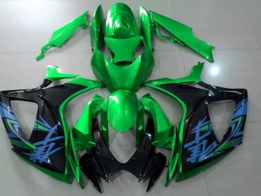 Gloss Green & Black 2006-2007 GSXR 600-750 Motorcycle Fairings