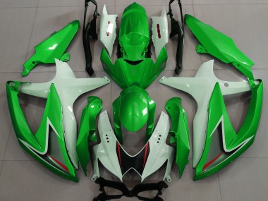 Gloss Green & White 2008-2010 GSXR 600-750 Motorcycle Fairings