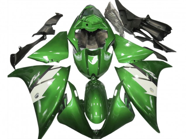 Gloss Green & White 2012-2014 R1 Motorcycle Fairings Gloss Green & White 2012-2014 R1 Motorcycle Fairings