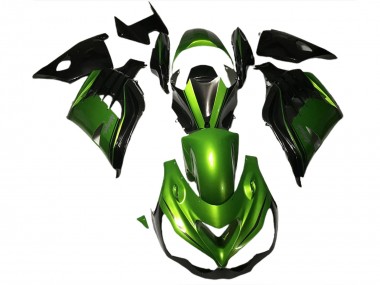 Gloss Green and Black 2012-2021 ZX14R Motorcycle Fairings