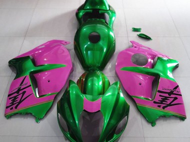 Gloss Green and Pink 1997-2007 GSXR 1300 Hayabusa Motorcycle Fairings
