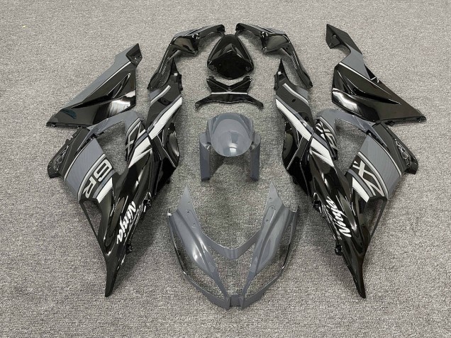 Gloss Grey and Black 2013-2018 ZX6R Motorcycle Fairings Gloss Grey and Black 2013-2018 ZX6R Motorcycle Fairings