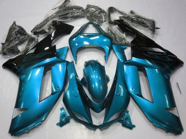 Gloss Light Blue & Black 2007-2008 ZX6R Motorcycle Fairings