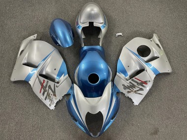 Gloss Light Blue and Silver 1997-2007 GSXR 1300 Hayabusa Motorcycle Fairings