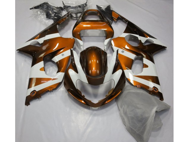 Gloss Orange & White 2000-2002 GSXR 1000 Motorcycle Fairings Gloss Orange & White 2000-2002 GSXR 1000 Motorcycle Fairings