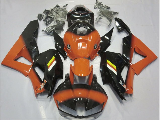 Gloss Orange and Black Fade 2013-2023 CBR600RR Motorcycle Fairings Gloss Orange and Black Fade 2013-2023 CBR600RR Motorcycle Fairings