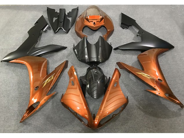 Gloss Orange and Carbon Fiber Style 2004-2006 R1 Motorcycle Fairings
