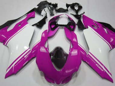Gloss Pink White and Black 2011-2014 Ducati 1199 Motorcycle Fairings