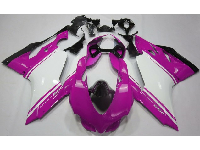 Gloss Pink White and Black 2011-2014 Ducati 1199 Motorcycle Fairings Gloss Pink White and Black 2011-2014 Ducati 1199 Motorcycle Fairings