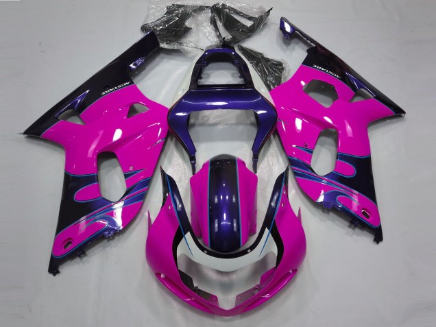 Gloss Pink and Blue 2001-2003 GSXR 600-750 Motorcycle Fairings Gloss Pink and Blue 2001-2003 GSXR 600-750 Motorcycle Fairings