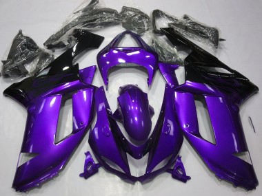 Gloss Purple & Black 2007-2008 ZX6R Motorcycle Fairings
