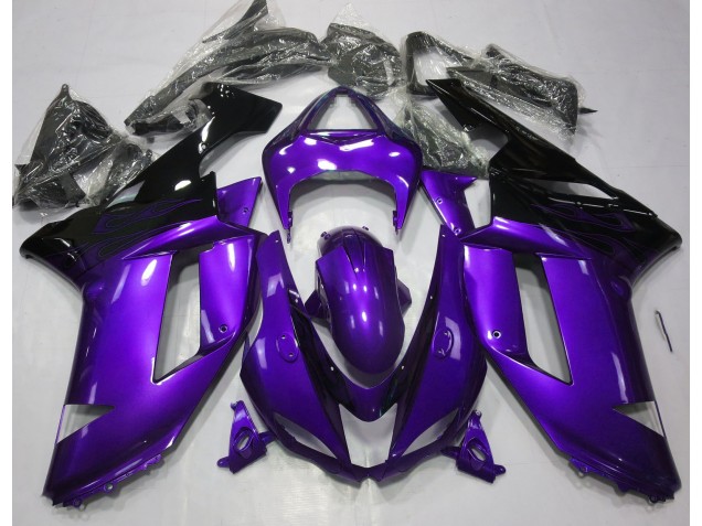 Gloss Purple & Black 2007-2008 ZX6R Motorcycle Fairings Gloss Purple & Black 2007-2008 ZX6R Motorcycle Fairings