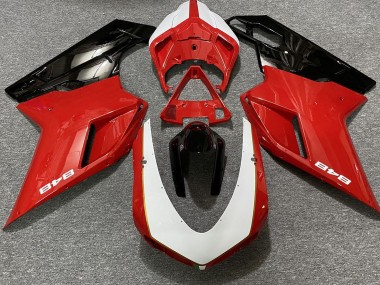 Gloss Red & White (848 Sticker) 2007-2014 Ducati 848 1098 1198 Motorcycle Fairings