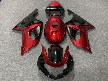 Gloss Red and Black 2001-2003 GSXR 600-750 Motorcycle Fairings