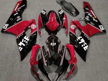Gloss Red and Black Custom 2005-2006 GSXR 1000 Motorcycle Fairings