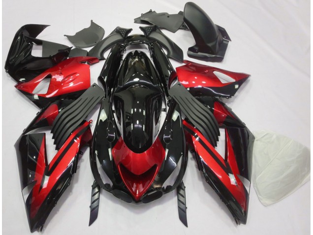 Gloss Red and Black Plain 2006-2011 ZX14R Motorcycle Fairings Gloss Red and Black Plain 2006-2011 ZX14R Motorcycle Fairings