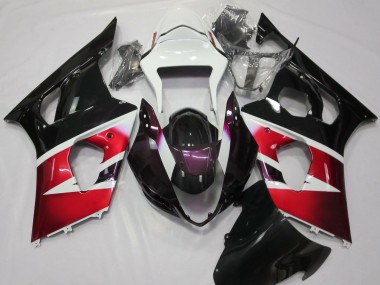 Gloss Red and White 2003-2004 GSXR 1000 Motorcycle Fairings