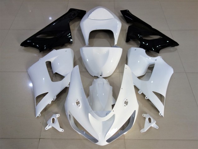 Gloss White & Black 2005-2006 ZX6R Motorcycle Fairings Gloss White & Black 2005-2006 ZX6R Motorcycle Fairings