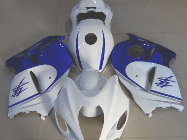 Gloss White & Deep Blue 1997-2007 GSXR 1300 Hayabusa Motorcycle Fairings