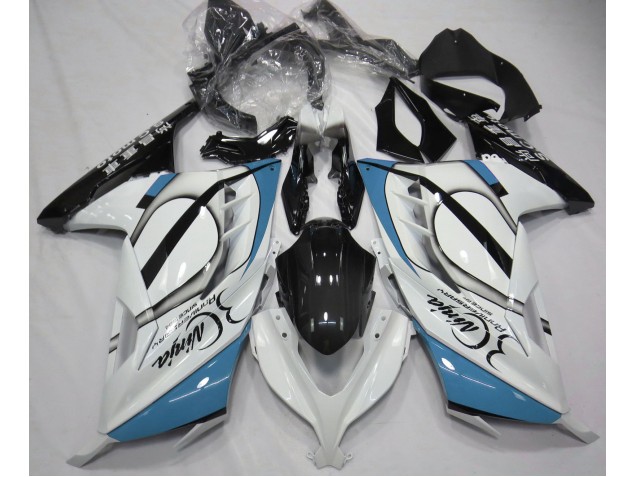 Gloss White & Light Blue 2013-2018 Ninja 300 Motorcycle Fairings Gloss White & Light Blue 2013-2018 Ninja 300 Motorcycle Fairings