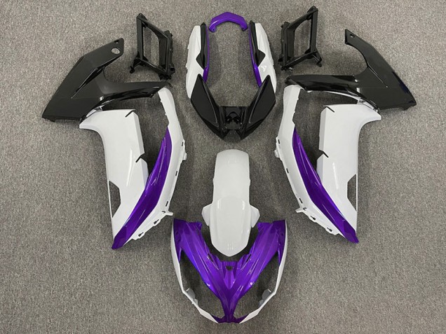 Gloss White & Purple 2012-2016 Ninja 650R Motorcycle Fairings Gloss White & Purple 2012-2016 Ninja 650R Motorcycle Fairings