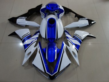 Gloss White and Blue 2004-2006 R1 Motorcycle Fairings